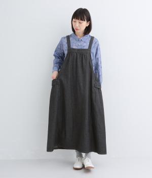 デニムジャンパースカート(ブラック-F)