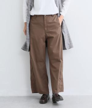タテスラブバルーンテーパードパネル切替カーブパンツ（ブラウン・ML）