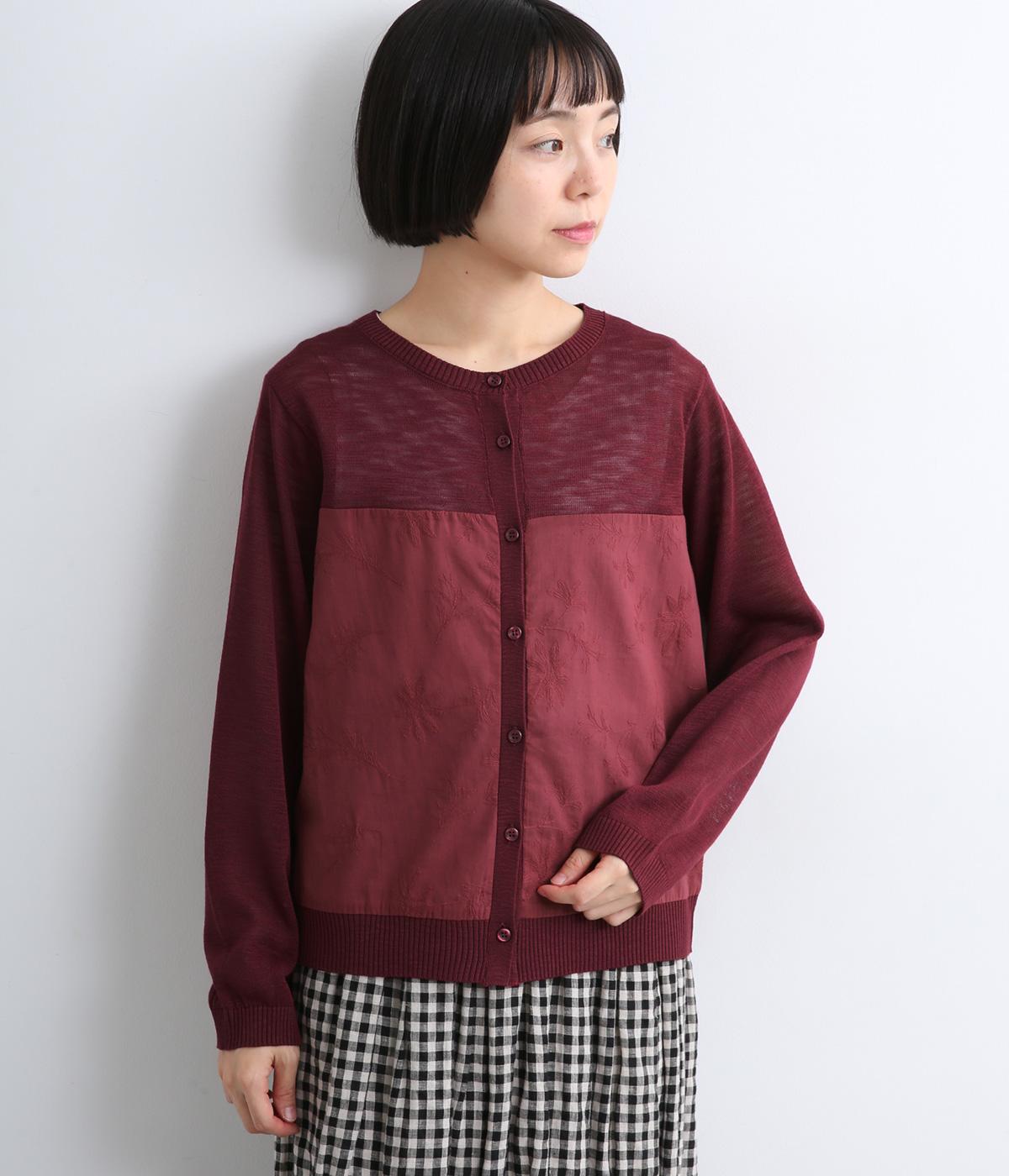 布帛刺繍切替ニットカーディガン｜cloudnine（クラウドナイン）の商品詳細