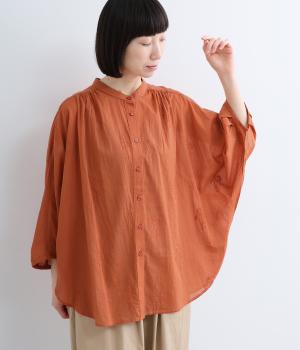 花刺繍ドルマンブラウス(オレンジ-ML)