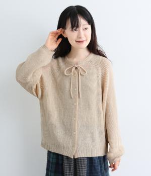 ラグラン袖リボンニットカーディガン｜cloudnine（クラウドナイン）の
