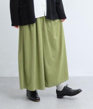 タック入りワイドパンツ(グリーン-L)