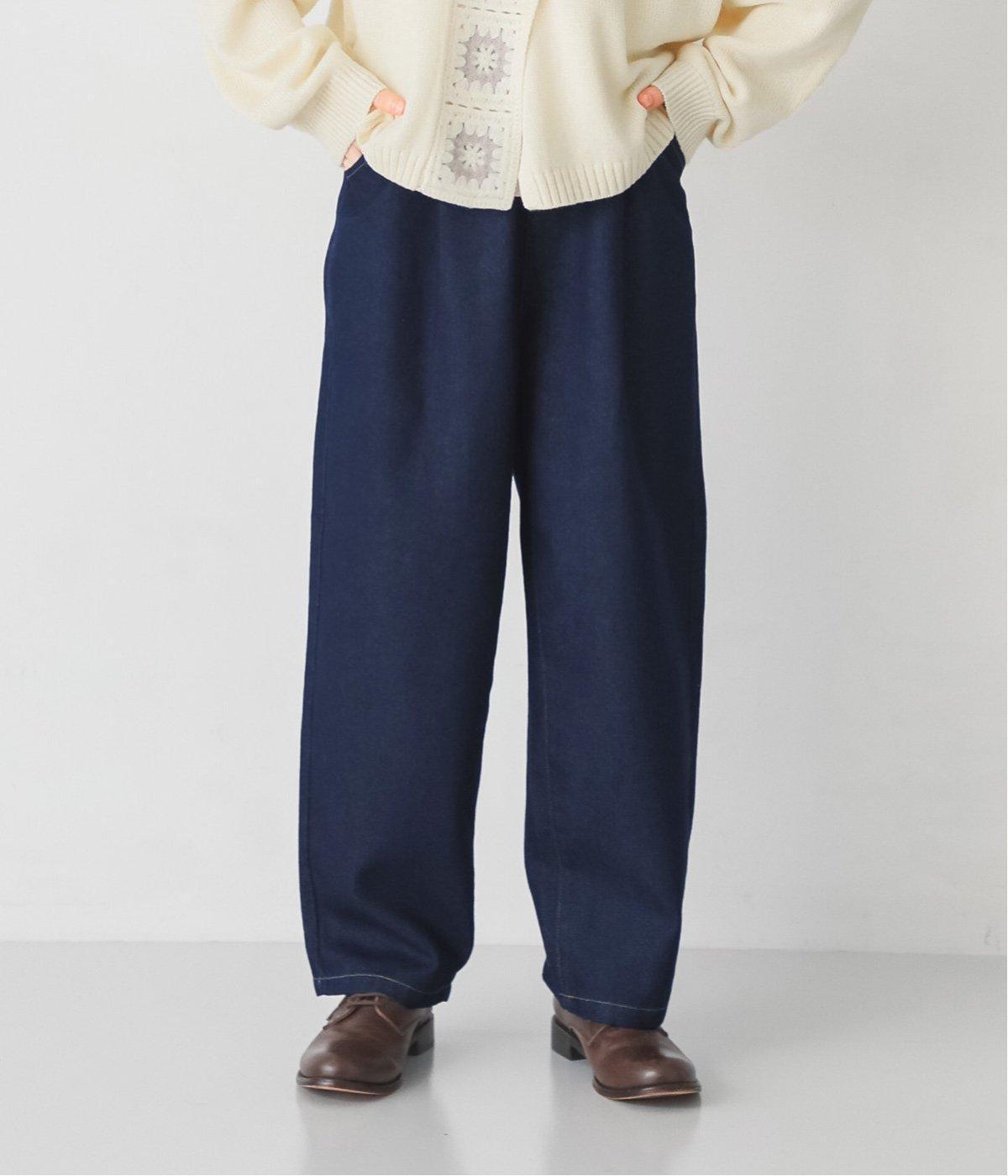 北欧モチーフ付きテーパードパンツ(インディゴネイビー-M)