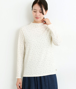 ボトルネックシャーリングカットプルオーバー(キナリ-M)