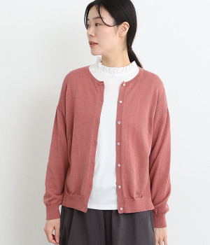 春色ニットカーディガン(ピンク-M)