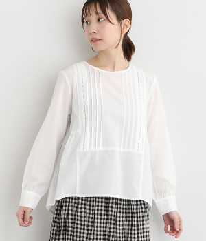 はしごレース入りピンタックプルオーバー(オフ同色-M)