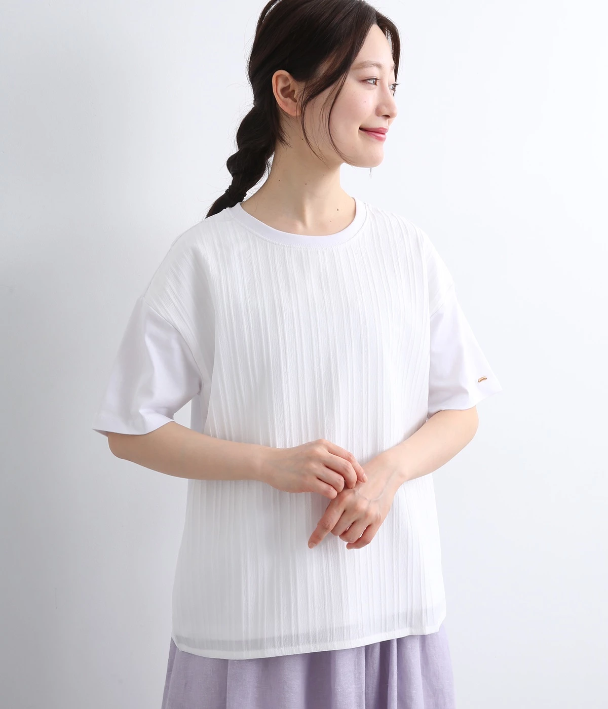 布帛切り替えプルオーバー(オフ-L)