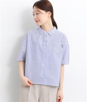 襟付きサッカーシャツ(ブルー-L)