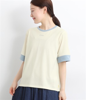 FIKA刺繍入りリンガーTシャツ