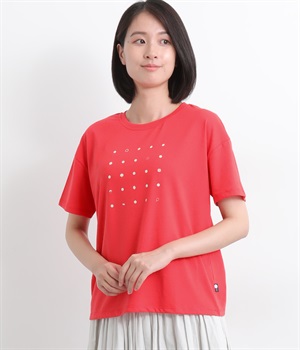 お祭りドットプリントTシャツ(レッド/お祭りいろいろ-L)