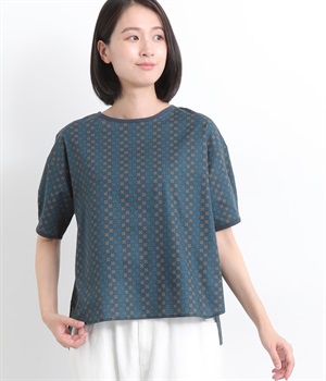 ラムネ瓶モチーフ総柄プリントプルオーバー(ネイビー-L)