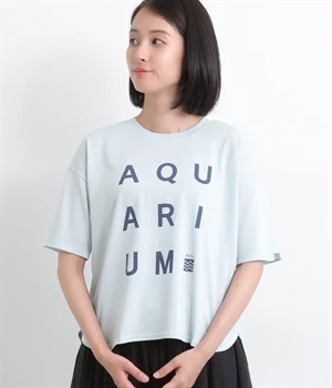 BIGロゴプリントTシャツ(ウォーターブルー/アクアリウム-L)