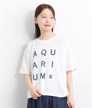 BIGロゴプリントTシャツ(オフA/アクアリウム-L)
