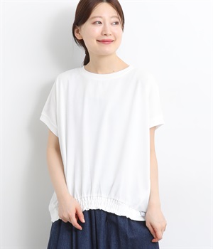 裾シャーリングゆったりプルオーバー(オフ-L)