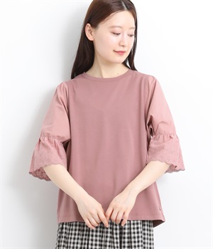 袖布帛使いカットプルオーバー