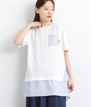 布帛切替ロングプルオーバー