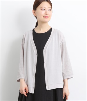 布帛切り替えカットカーディガン