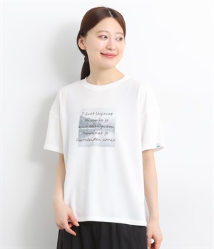 里山プリントTシャツ(オフ-L)