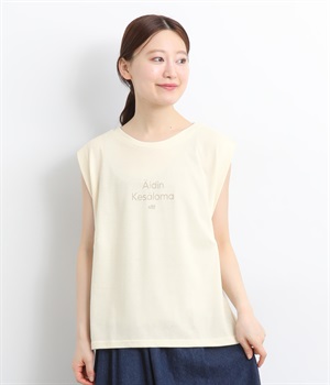 ロゴと手仕事人形プリント入りフレンチプルオーバー(キナリ-L)