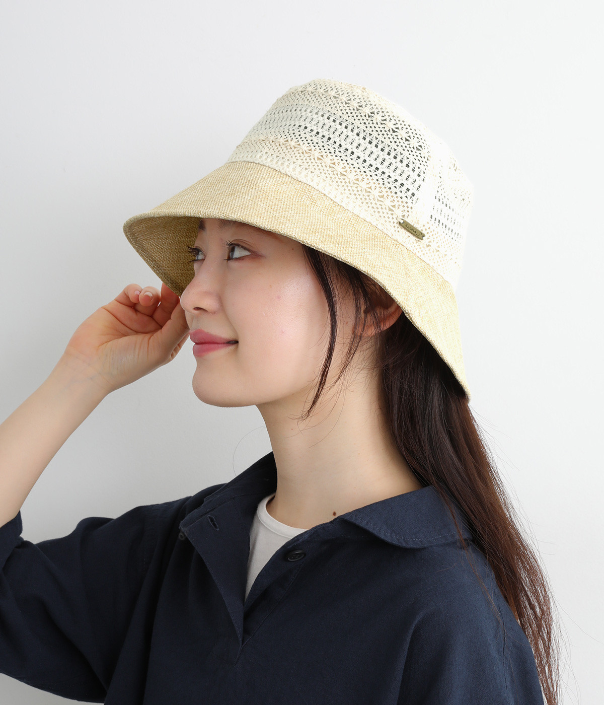 レース切り替えハット(アイボリー-ONESIZE)