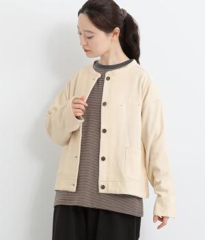 コットンツイル内ポケット付きデニム調ジャケット(キナリ-L)