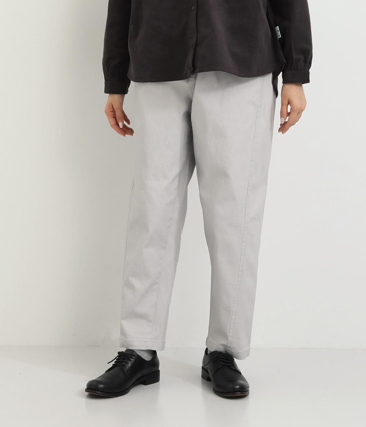 バード刺繍入りテーパードパンツ(ライトグレー-M)