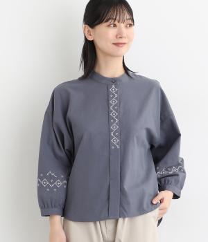 星座刺繍ブラウス(ネイビー-L)