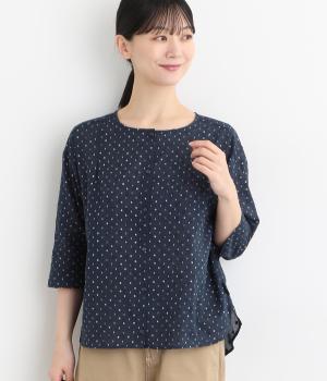 夜空のカットドビー＋プリントシャツ(ネイビー-L)