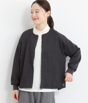 ジャカードZIPあきカーディガン(チャコール-L)