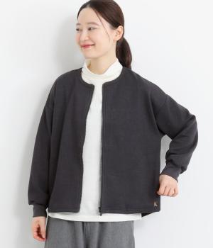 ジャカードZIPあきカーディガン(チャコール-M)