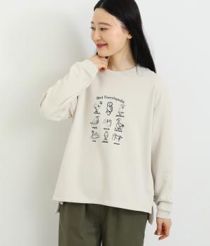 犬　鳥　刺繍プルオーバー(アイボリー-L)