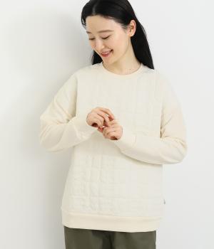 草花キルト刺繍切り替えプルオーバー(アイボリー-L)