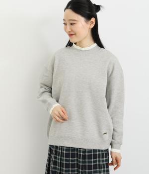 編立てリブ付きカットプルオーバー(グレー-L)