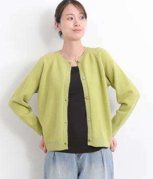 色々ボタンカーディガン(ライトグリーン-L)