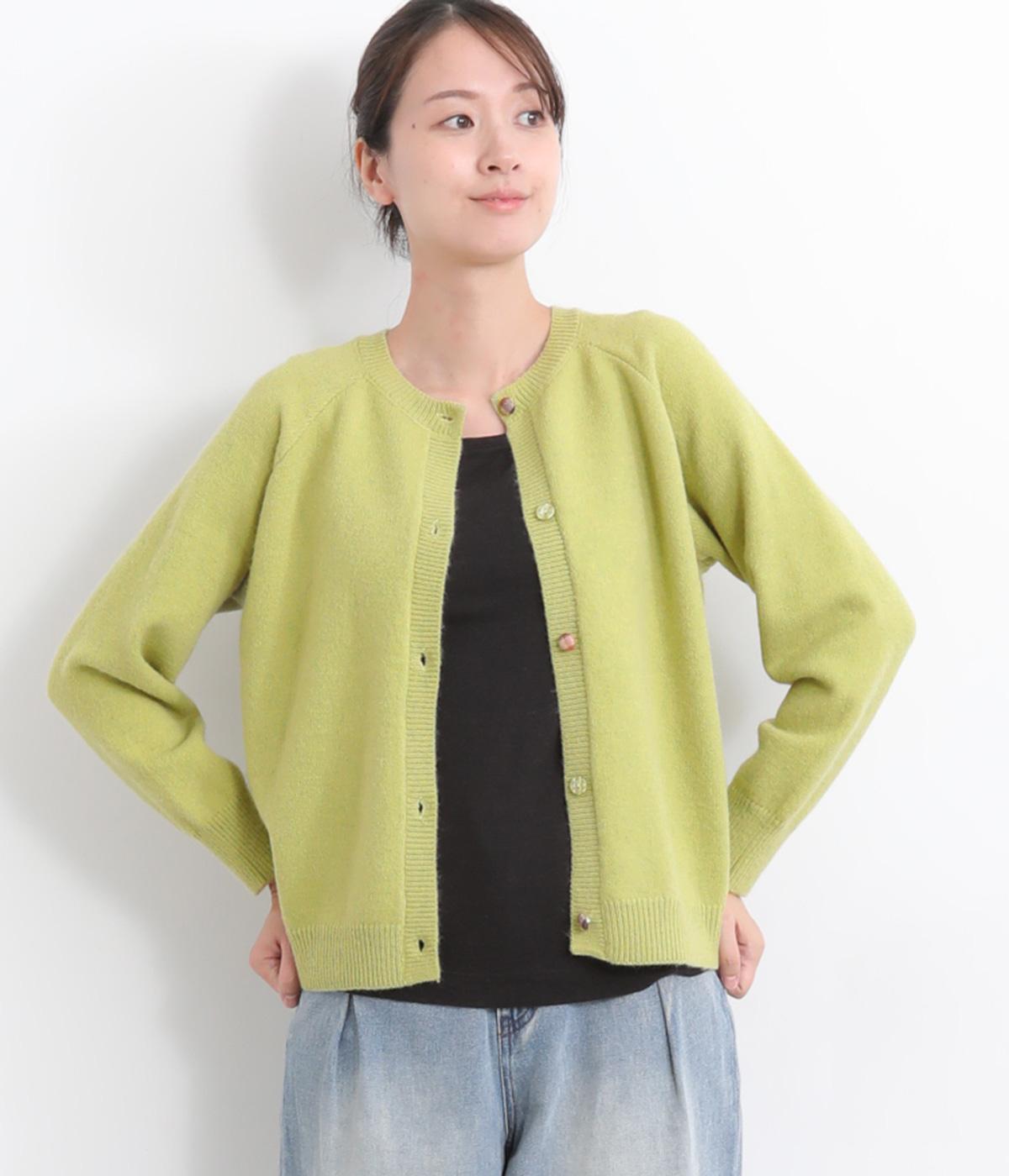 色々ボタンカーディガン(ライトグリーン-M)