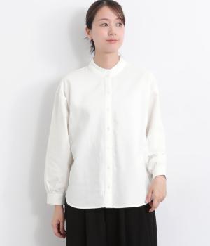 襟タックフリルシャツ(キナリ-M)