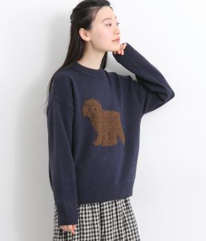 DOG＆CATニットプルオーバー(ネイビー-L)