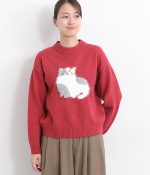DOG＆CATニットプルオーバー(レッド-L)