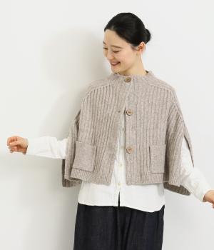 スヌードポンチョ(ベージュ-F)