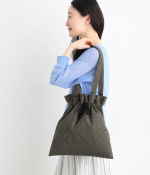 つながりお花刺繍バッグ(チャコール-F)