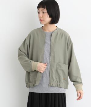 ジップあきブルゾン(グリーン-L)