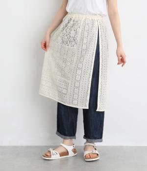 パッチワークレース巻きスカート(キナリ-F)
