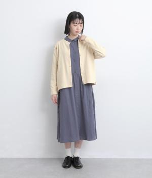 いろいろドットボタン裏毛カーディガン(アイボリー-M)