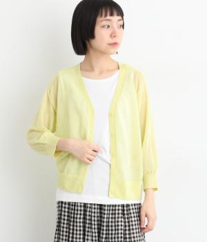 シアーニットカーディガン(イエロー-L)