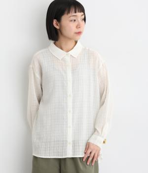 シアーチェックロングシャツ(キナリ-L)