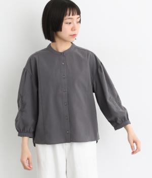 薬草刺繍ブラウス(チャコール-L)