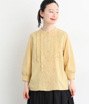 フリル付きブラウス(イエロー-L)