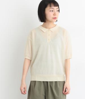 シアーポロシャツ(アイボリー-L)