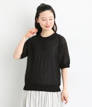 シアーポロシャツ(ブラック-L)