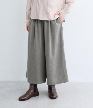 ガウチョパンツ（ブラックヘリンボーン・L）